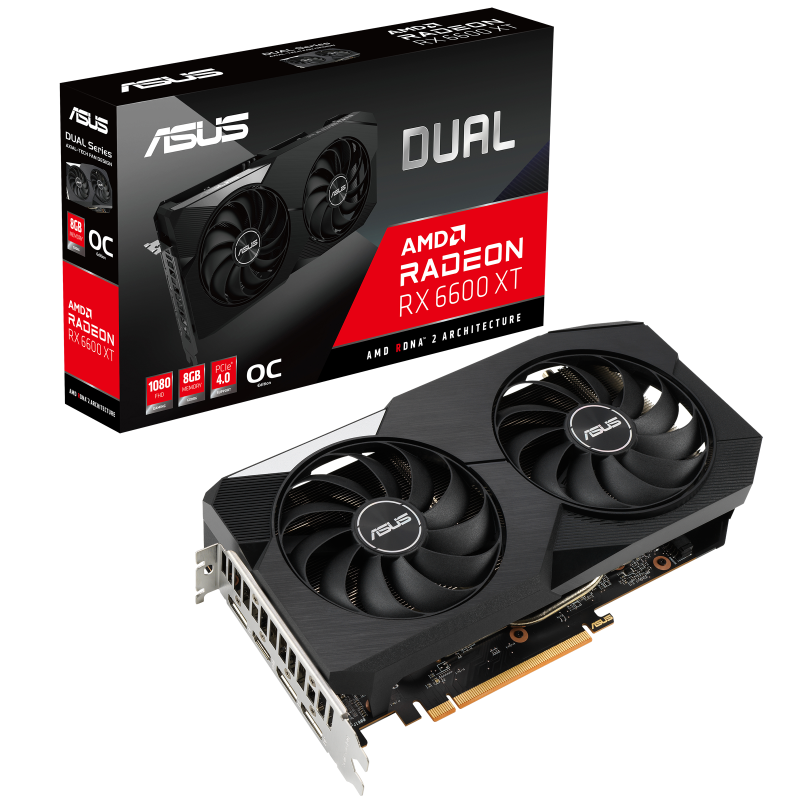 کارت گرافیک ایسوس مدل DUAL-RX6600XT-O8G حافظه 8 گیگابایت