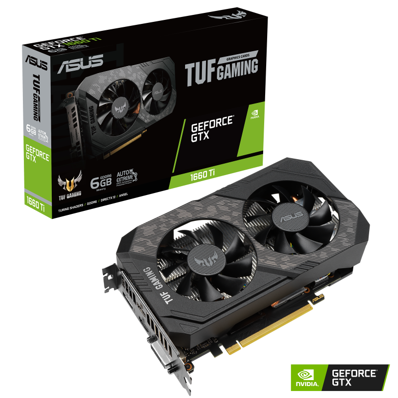 کارت گرافیک ایسوس مدل TUF-GTX1660TI-O6G-EVO-GAMING حافظه 6 گیگابایت