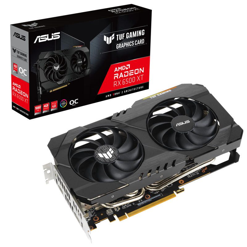 کارت گرافیک ایسوس مدل TUF-RX6500XT-O4G-GAMING حافظه 4 گیگابایت