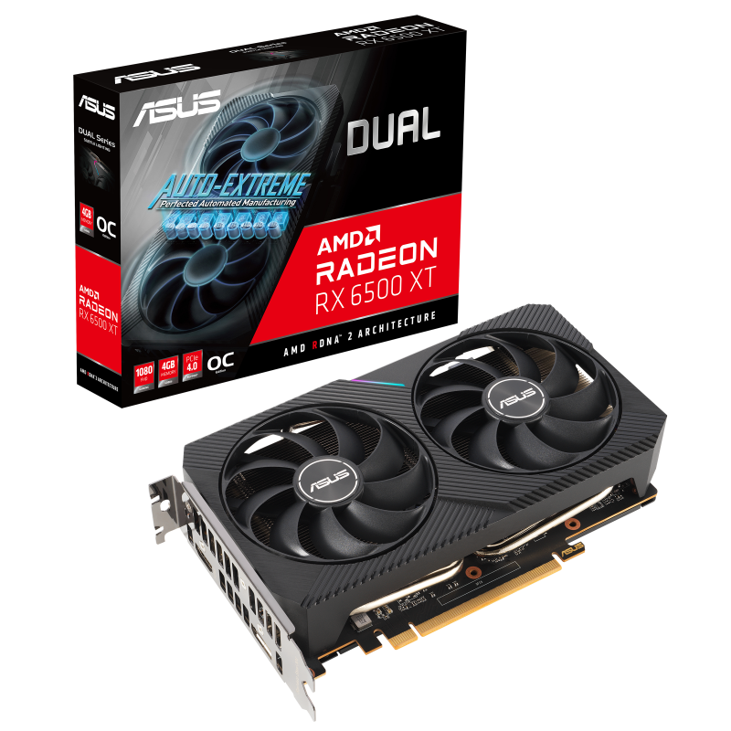 کارت گرافیک ایسوس مدل DUAL-RX6500XT-O4G حافظه 4 گیگابایت