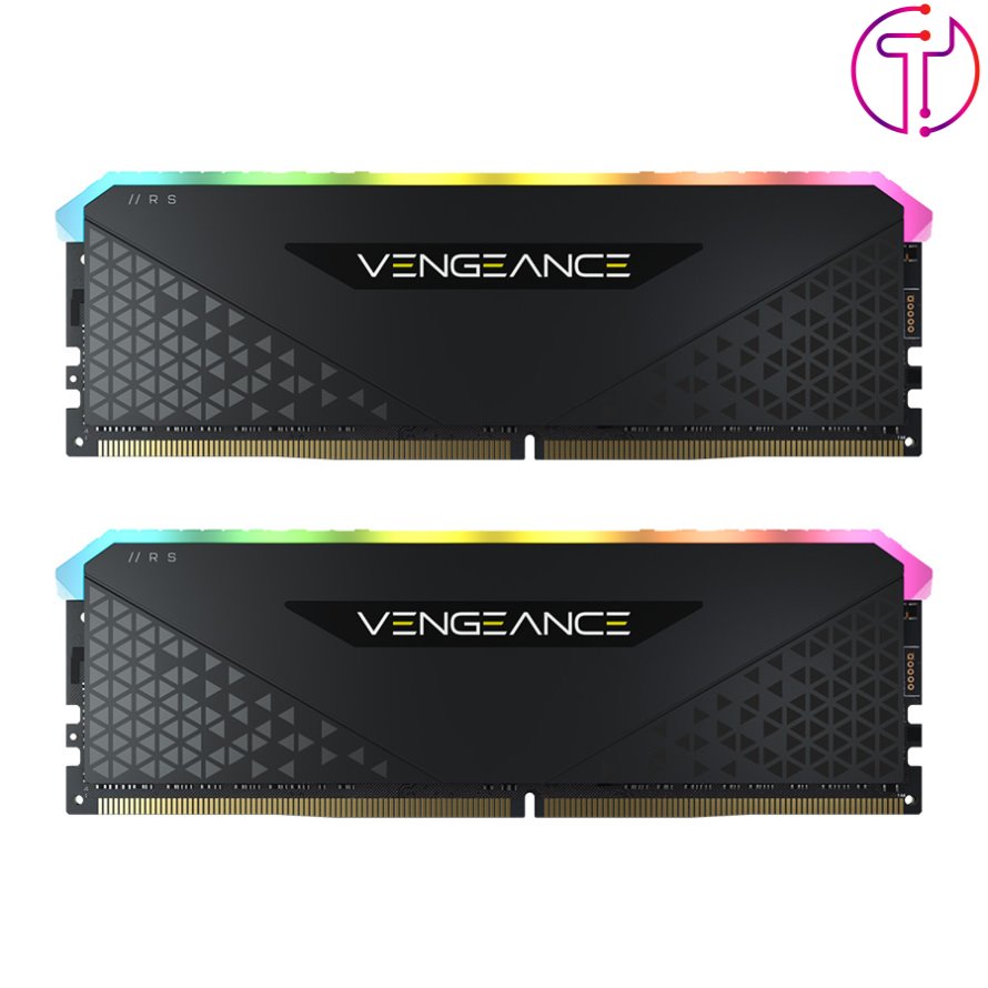 رم کورسیر VENGEANCE RGB RS Black 64GB 32GBx2 3600MHz CL18