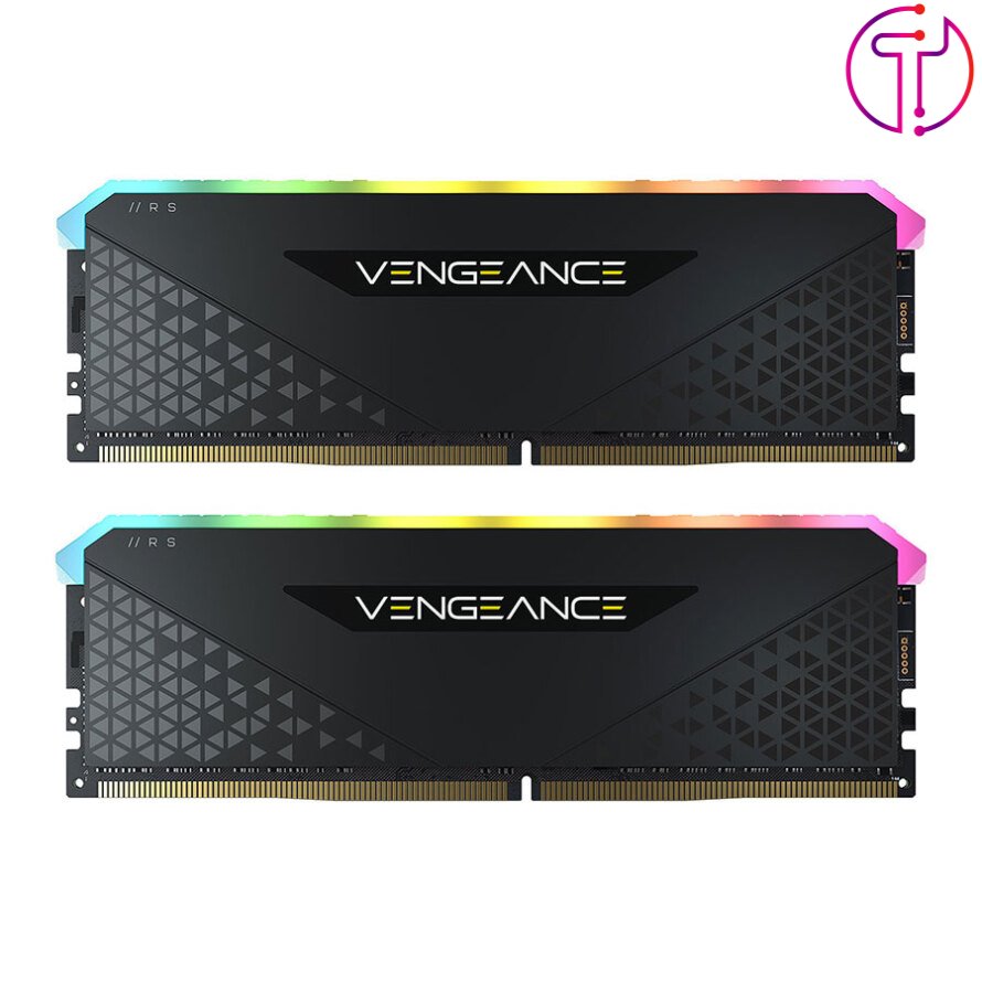 رم کورسیر VENGEANCE RGB RS Black 32GB 16GBx2 3600MHz CL18