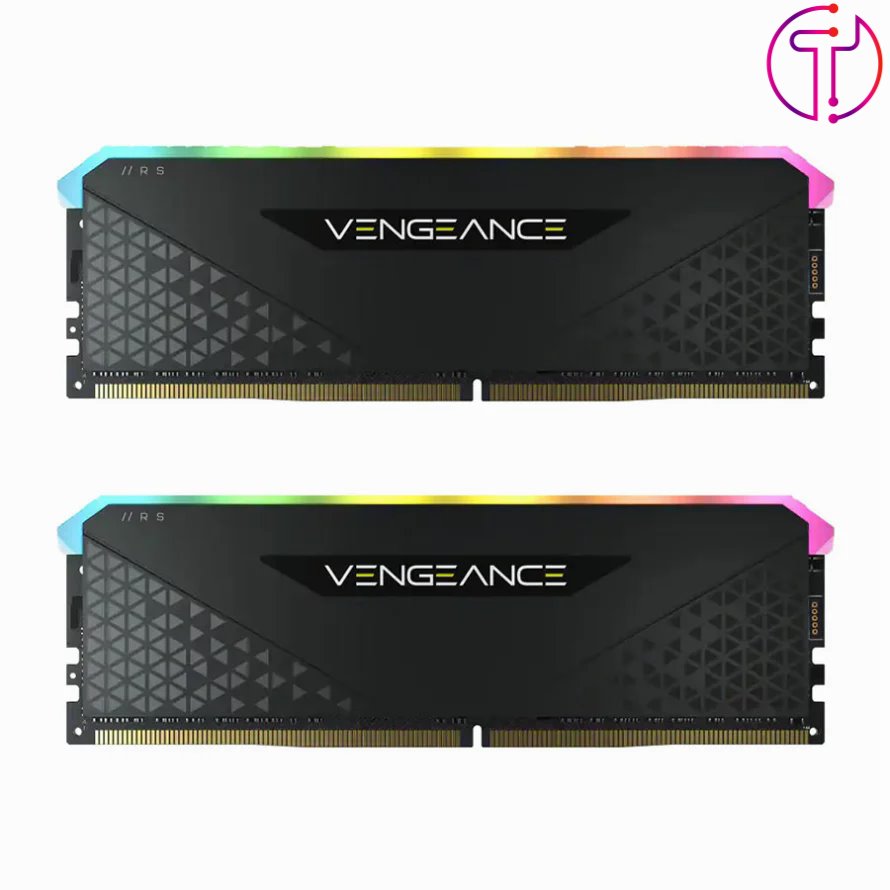 رم کورسیر VENGEANCE RGB RS Black 32GB 16GBx2 3200MHz CL16