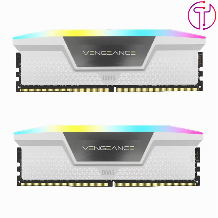 رم کورسیر VENGEANCE RGB White 32GB 16GBx2 5200MHz CL40 DDR5