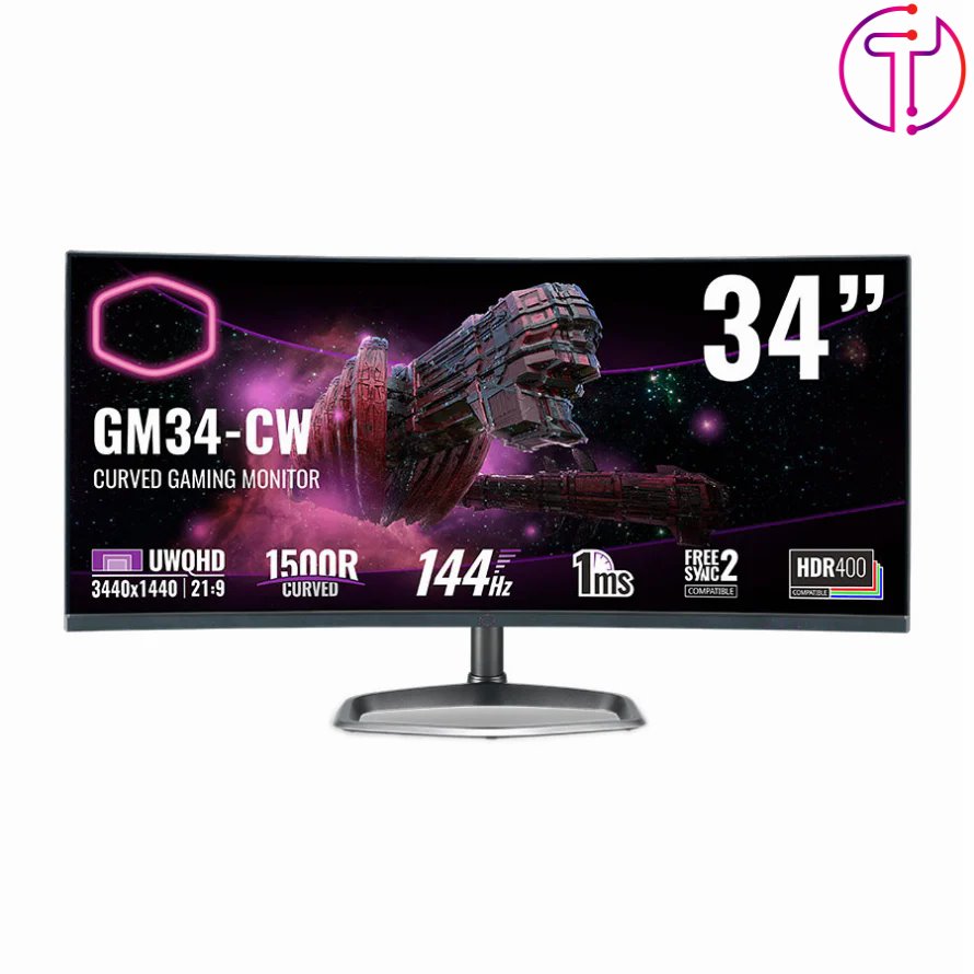 مانیتور خمیده گیمینگ 34 اینچ کولر مستر GM34 CW2
